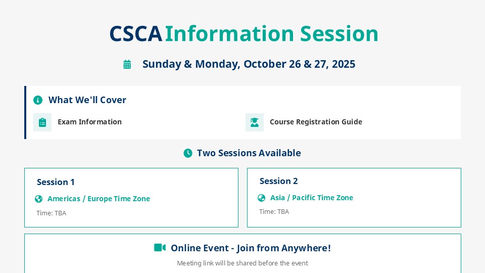 CSCA Information Session banner